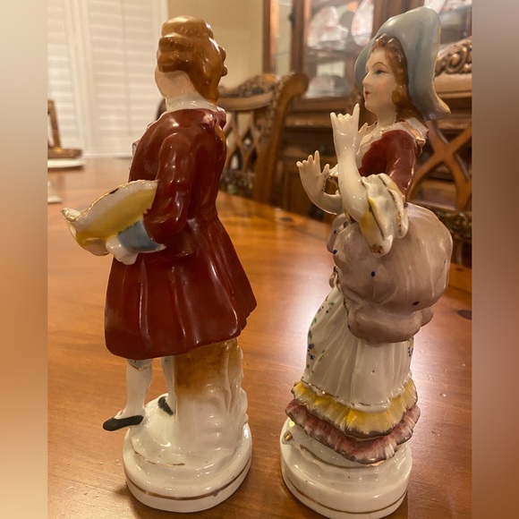 VINTAGE SET OF HAND PAINTED FERN OF JAPAN PORCELAIN FIGURINES - Picture 3 of 16